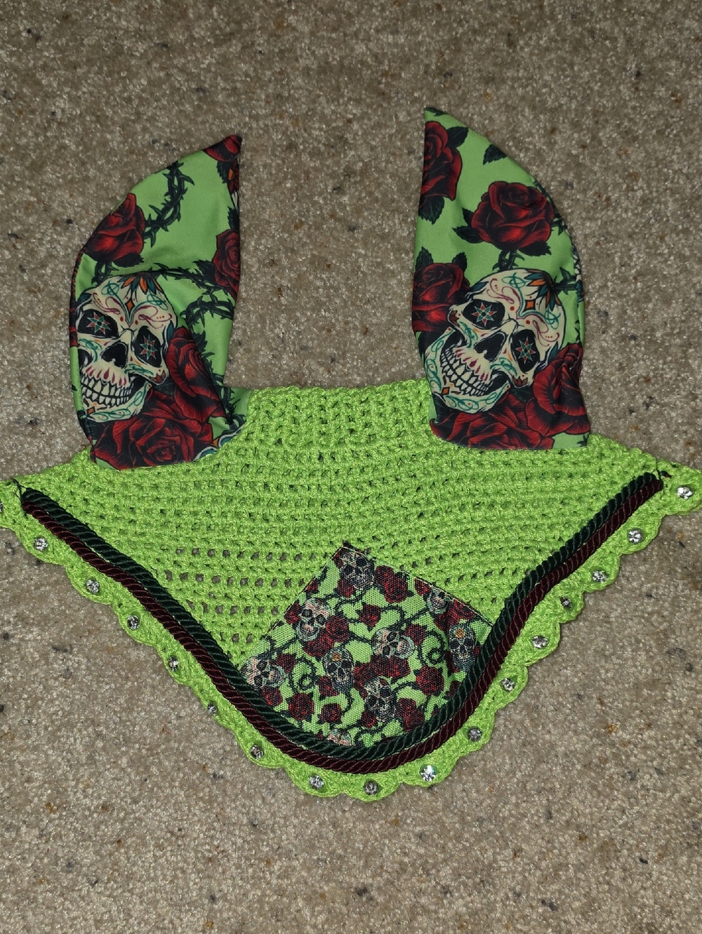 Green Skull Ear Bonnet